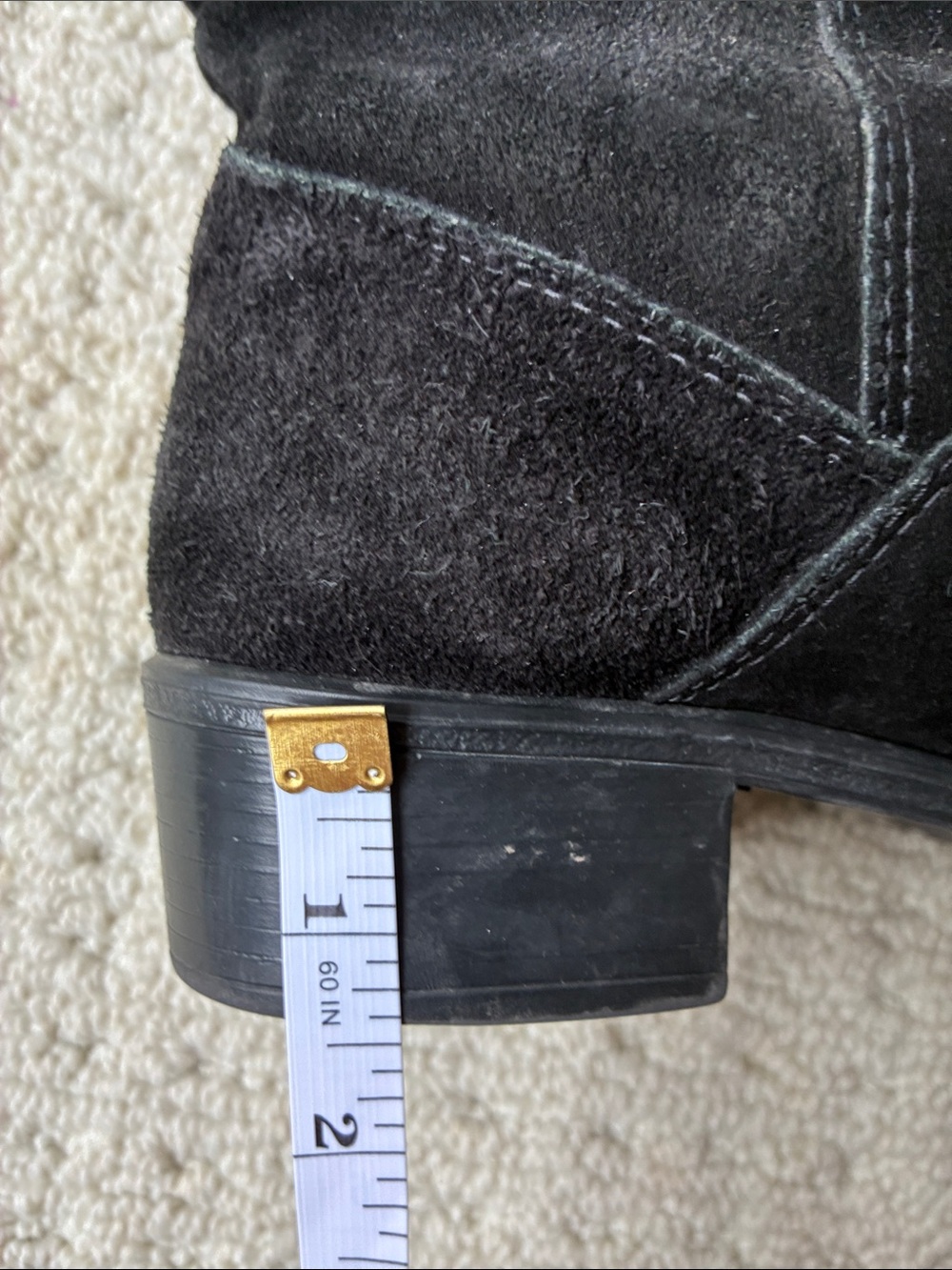 Vintage Henri Pierre Women's Black Suede Tall Slouch Boots Size 7 Made in Canada - Picture 9 of 12